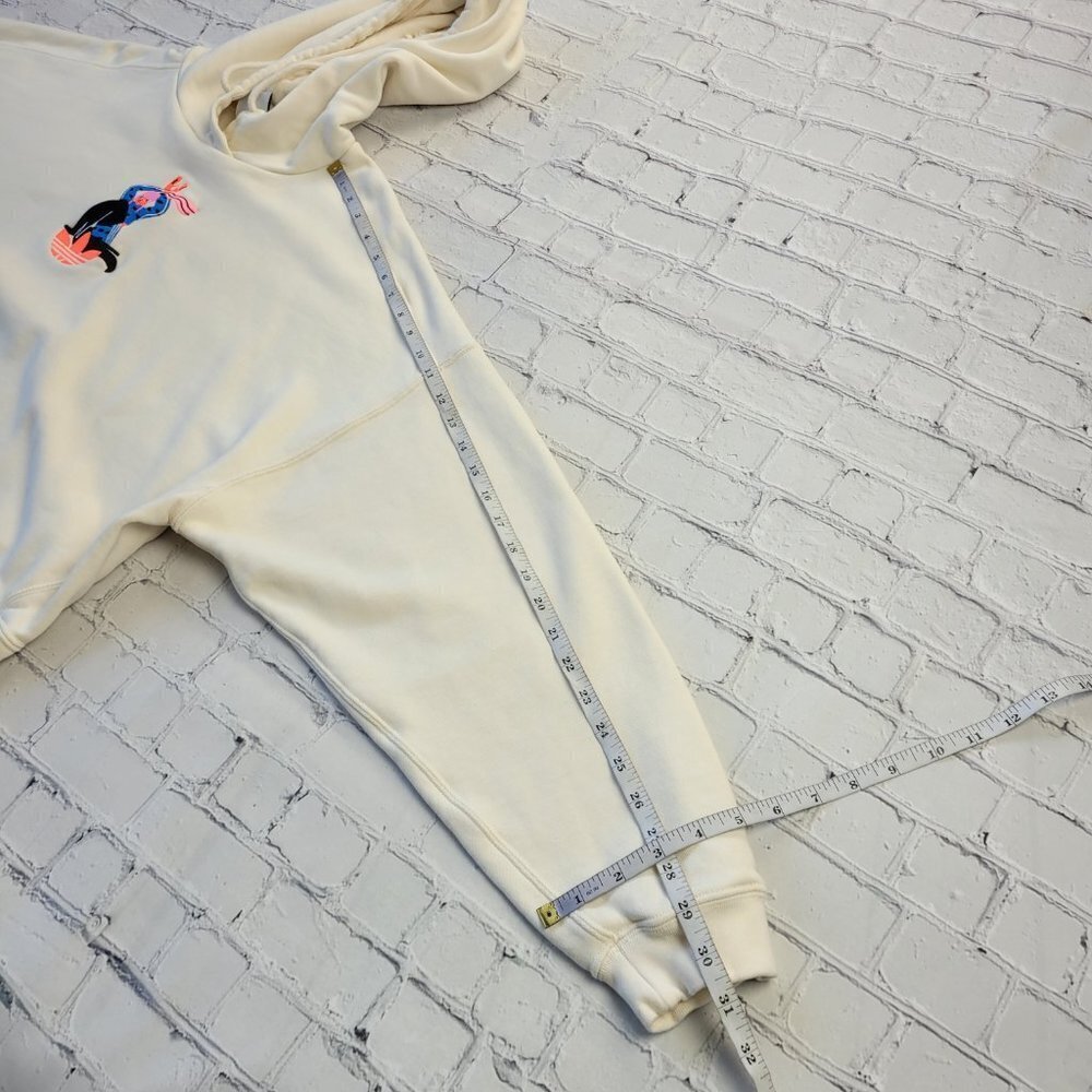 ✅ Adidas Woman’s Ivory Embroidered Logo French Terry Hoodie XL - Picture 5 of 12